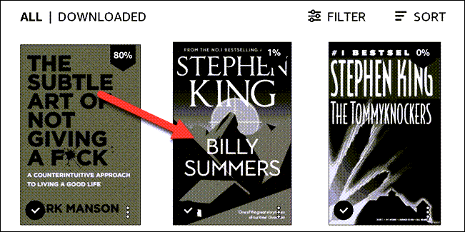 Открытая книга на Kindle.