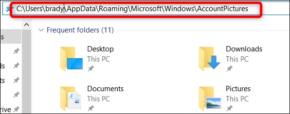 Скриншот папки AccountPictures с файлами изображений профиля