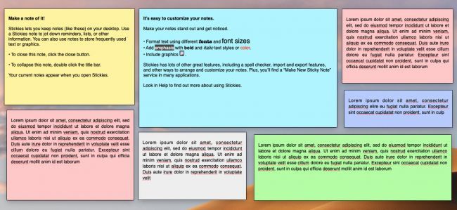 Выбор цвета заметки Stickies для группировки и визуального разделения