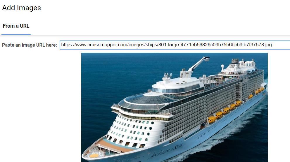 Поле Вставить URL изображения в редакторе