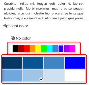 Выберите оттенок и тон для подсветки.