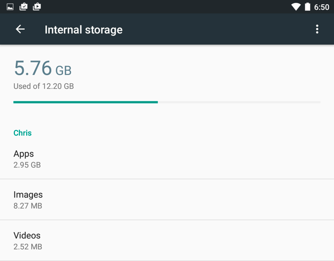 Экран хранения данных на Android