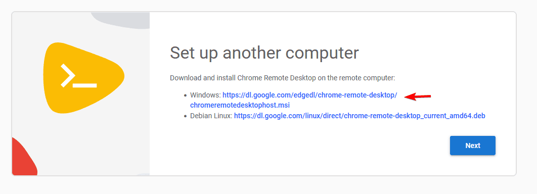 Ссылка для скачивания клиента Chrome Remote Desktop