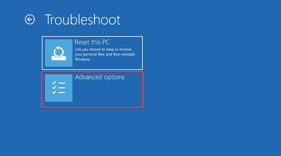 Дополнительные параметры восстановления