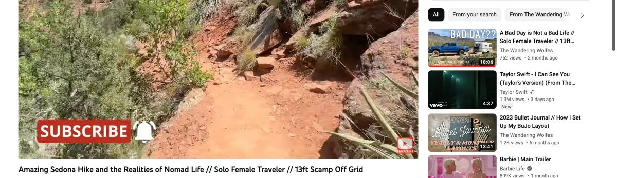 YouTube video's visual call to action