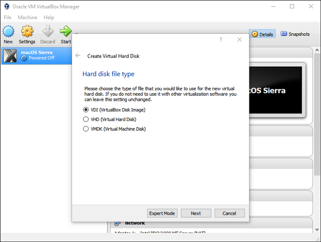 Выбор динамического выделения диска