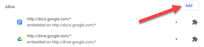 Добавление сайта в списки блокировки и разрешений