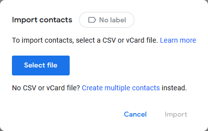 Импорт контактов в Google Contacts из CSV