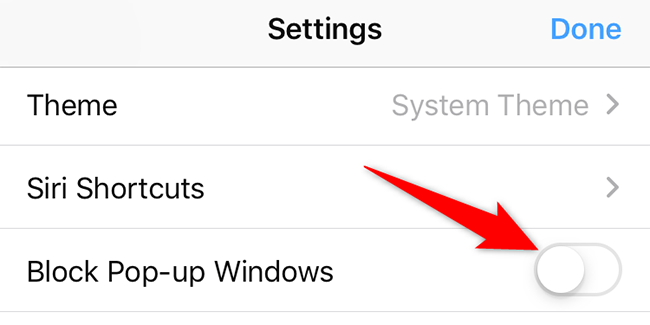 Отключите опцию Блокировать всплывающие окна в мобильных настройках.