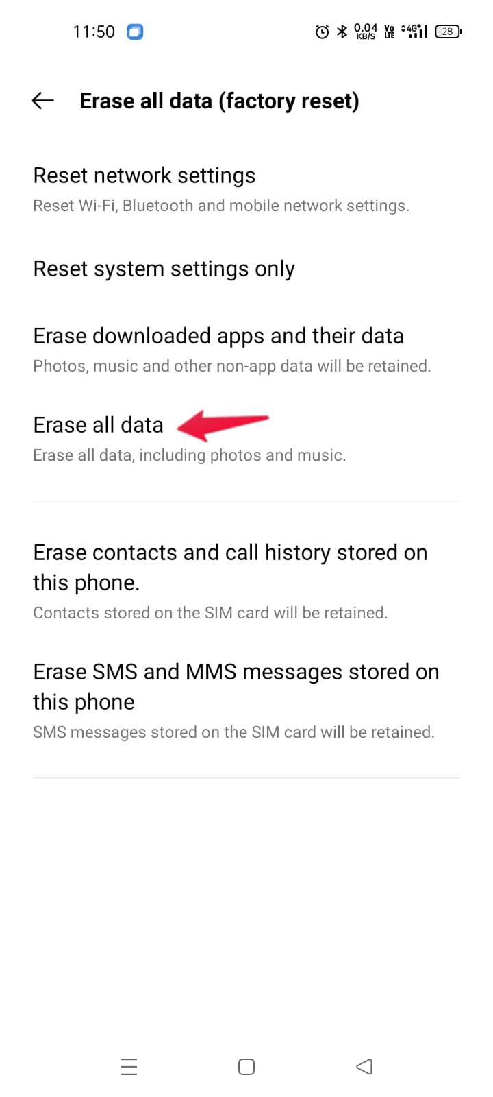 Erase all Data