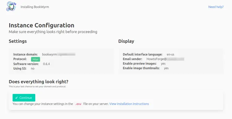 Экран настройки BookWyrm