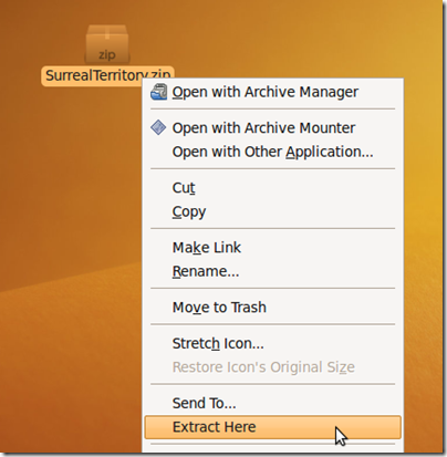 Распакованный архив темы с подпапкой DesktopBackground в Ubuntu