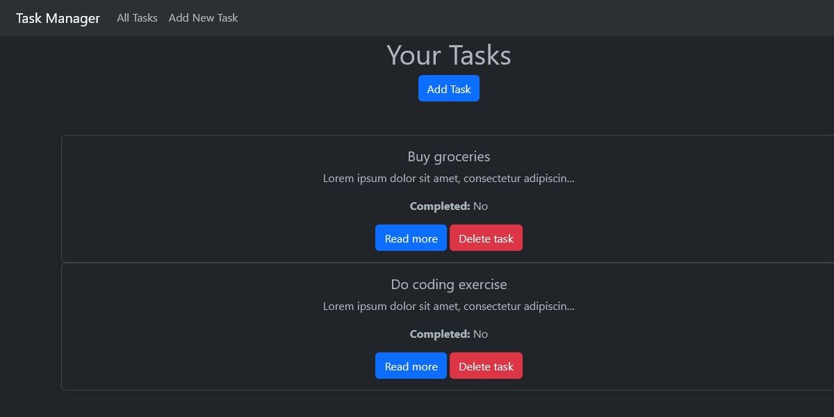 a list of tasks in a task manager app