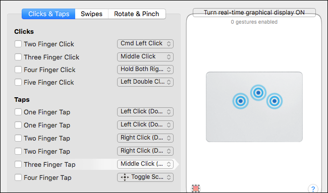 Настройка жестов в MagicPrefs
