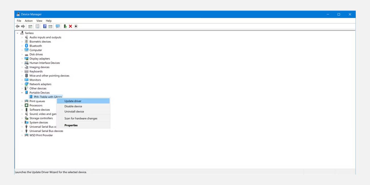 Обновление драйвера в Диспетчере устройств Windows 10