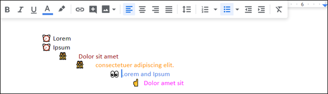 Пример кастомных маркеров: будильник, глаз, два человека и поднятый палец.
