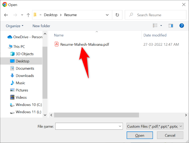 Дважды щёлкните по файлу резюме для загрузки.