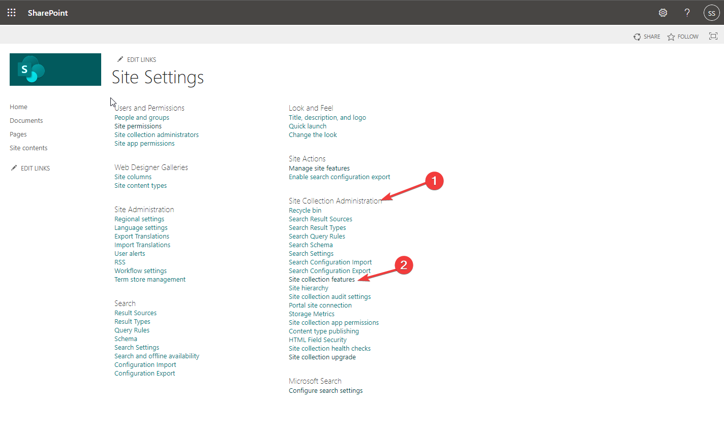 Администрирование коллекции сайтов
