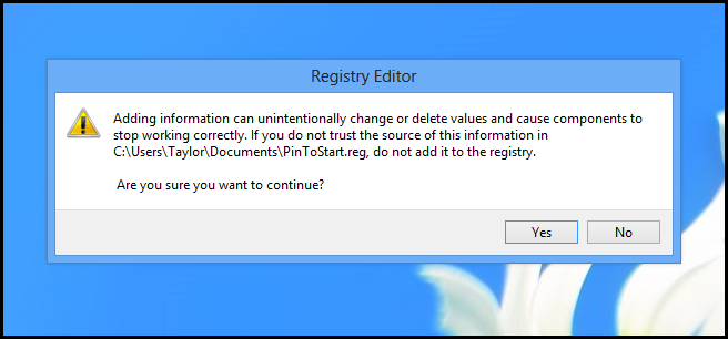 Диалог подтверждения изменений реестра