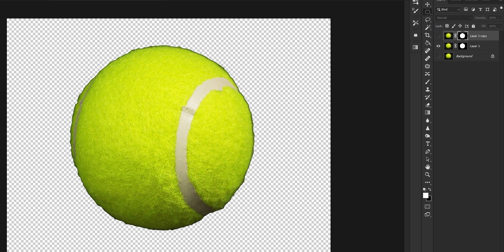 Маска Layer 1 с жёсткими краями