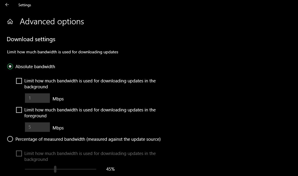 Ограничение трафика обновлений Windows 10