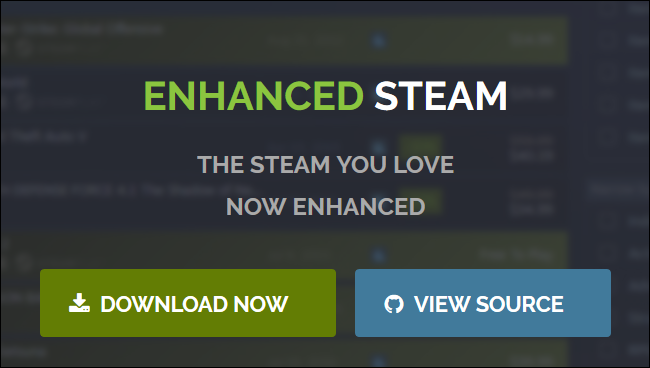 Кнопка загрузки расширения Enhanced Steam