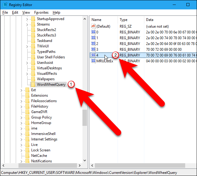 Двойной щелчок по значению в реестре