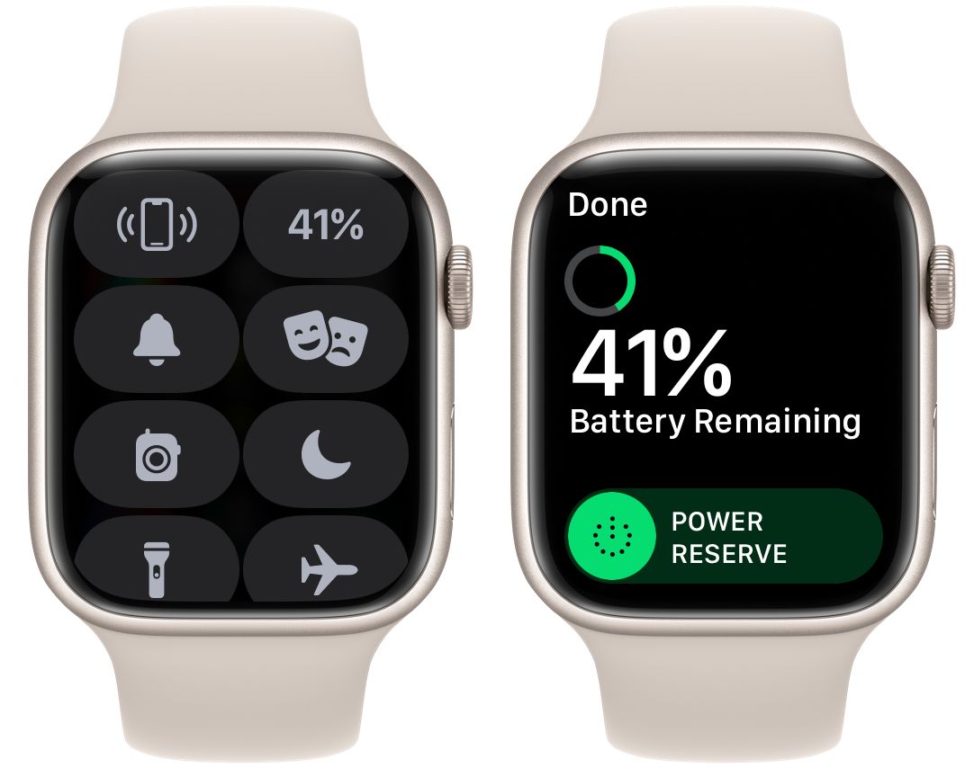 Найти iPhone и индикатор заряда батареи на Apple Watch