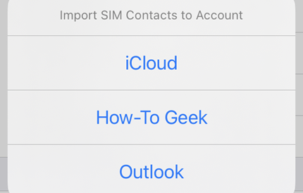 Выберите учётную запись для импорта.