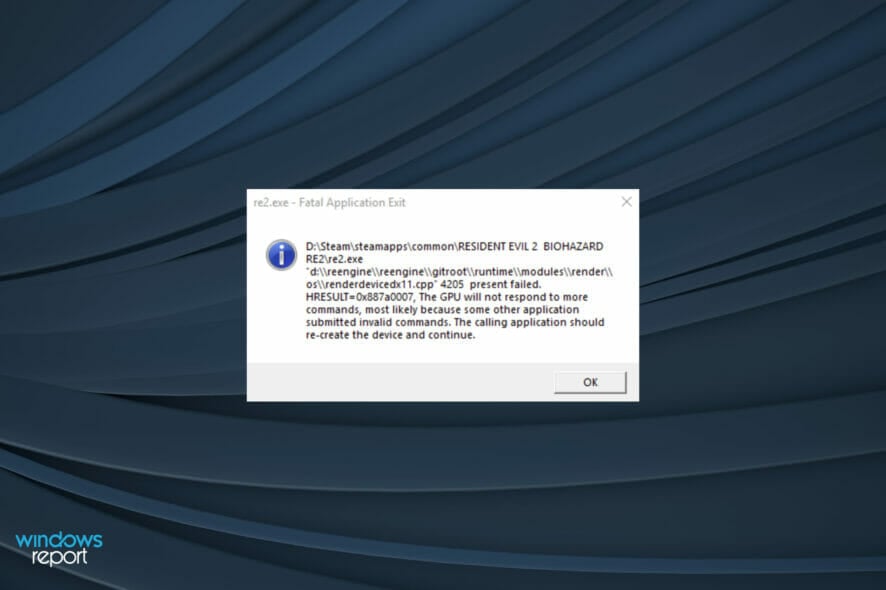 Устранение Fatal Application Exit в Resident Evil 7