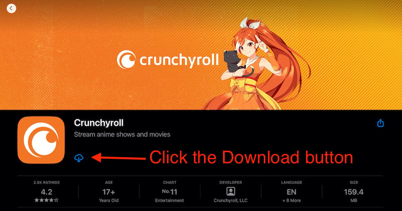 Установка Crunchyroll на iPad