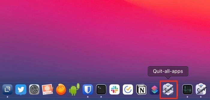 Закрытие приложений нажатием иконки в Dock