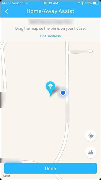 Переместите пин на карту на место дома