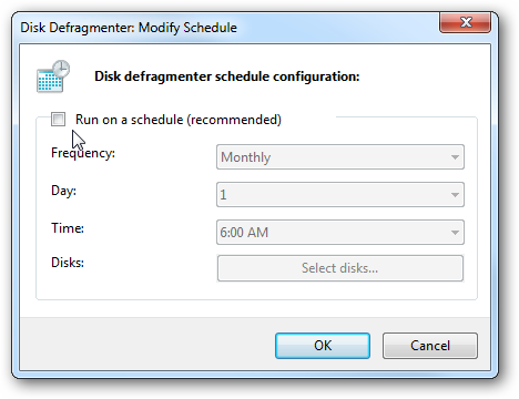 Службы дефрагментации диска: включение/отключение расписания