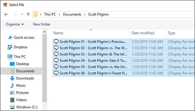 Выбор нескольких файлов в интерфейсе программы перед конвертацией