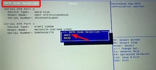 Установка SATA в AHCI