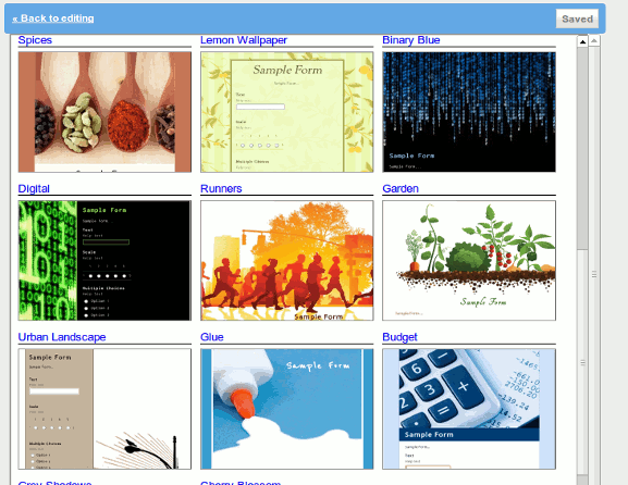 Выбор темы оформления Google Формы