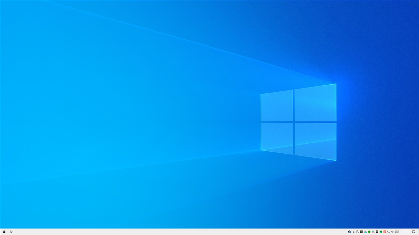 Пустой рабочий стол Windows 10.