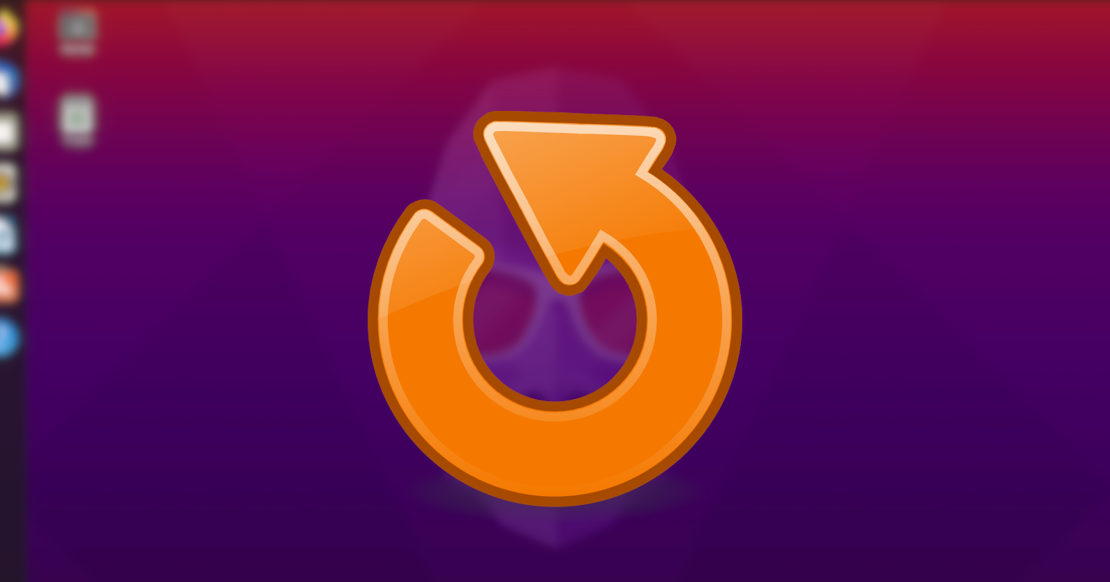 Рабочий стол Ubuntu 20.10 со значком обновления