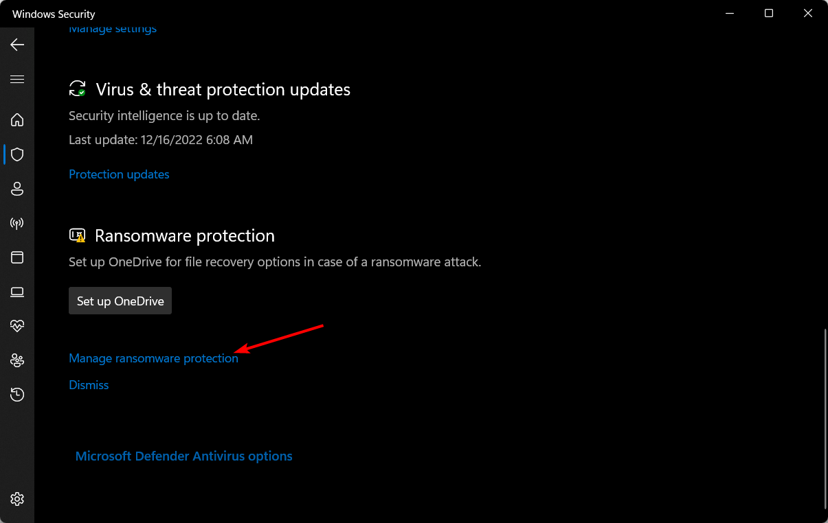Управление защитой от программ-вымогателей