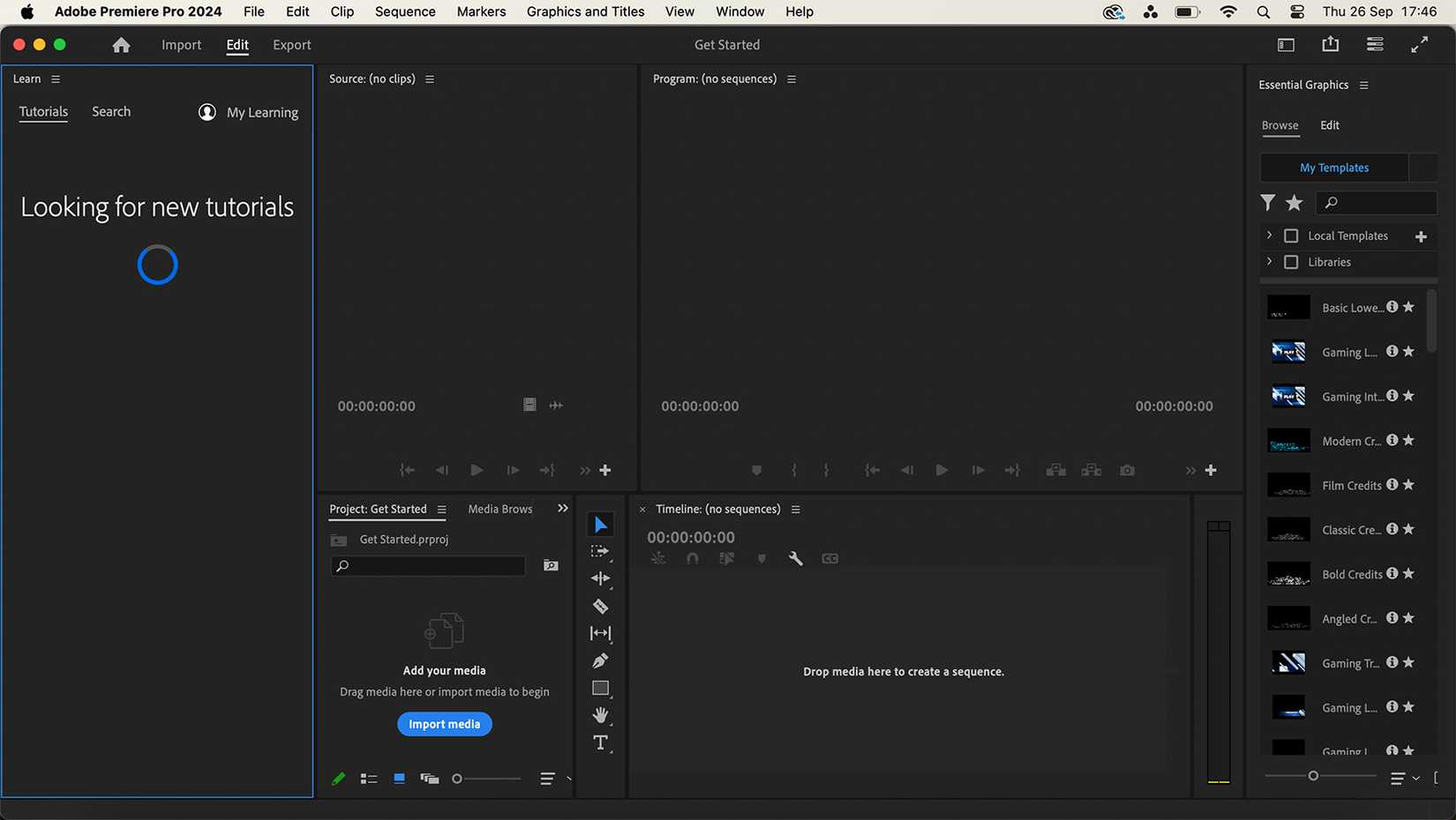 Интерфейс Premiere Pro с монтажной панелью.