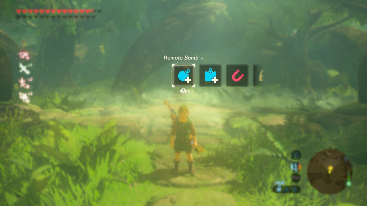 Откройте меню рун в The Legend of Zelda Breath of the Wild