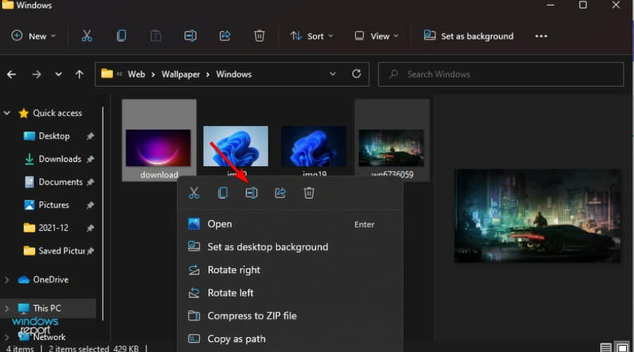 Контекстное меню с опцией Вставить в Проводнике