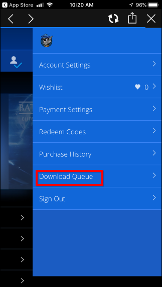 Кнопка отмены загрузки (X) в очереди загрузок