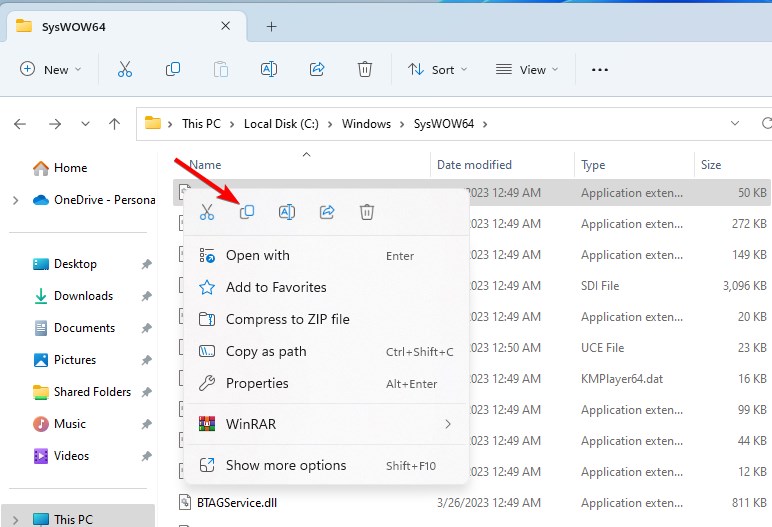 Выбор и копирование файла dplayx.dll из системной папки