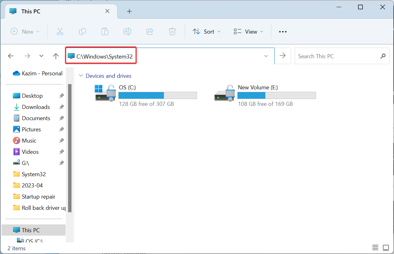 Путь к папке System32 в Проводнике