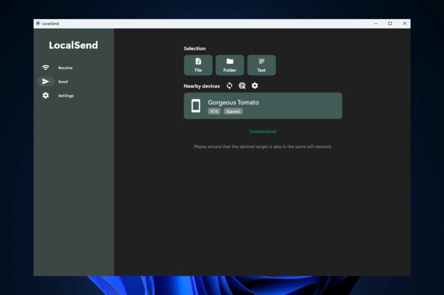 LocalSend: беспроводная передача файлов ПК → Android