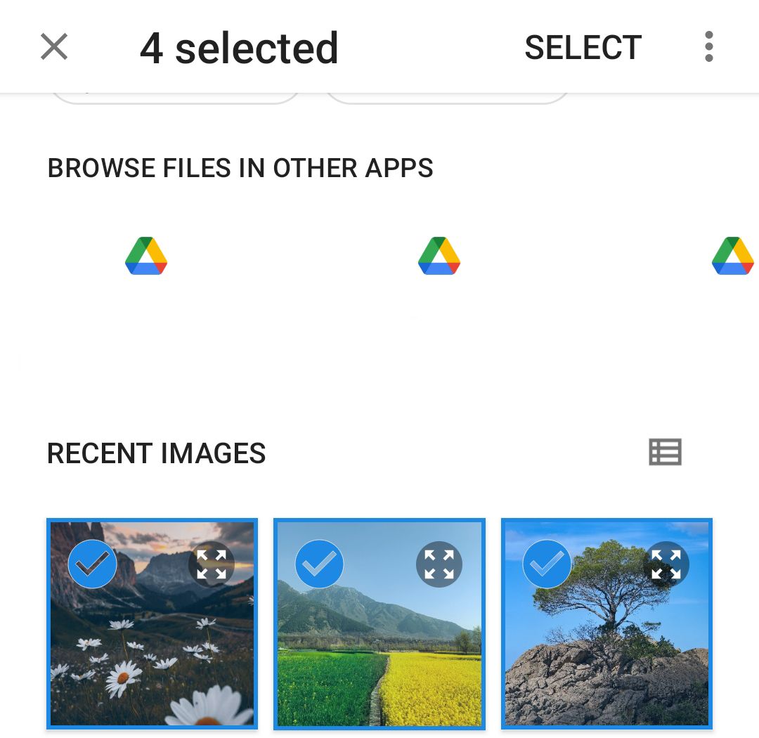 Выбор изображений в Luminar Share перед отправкой