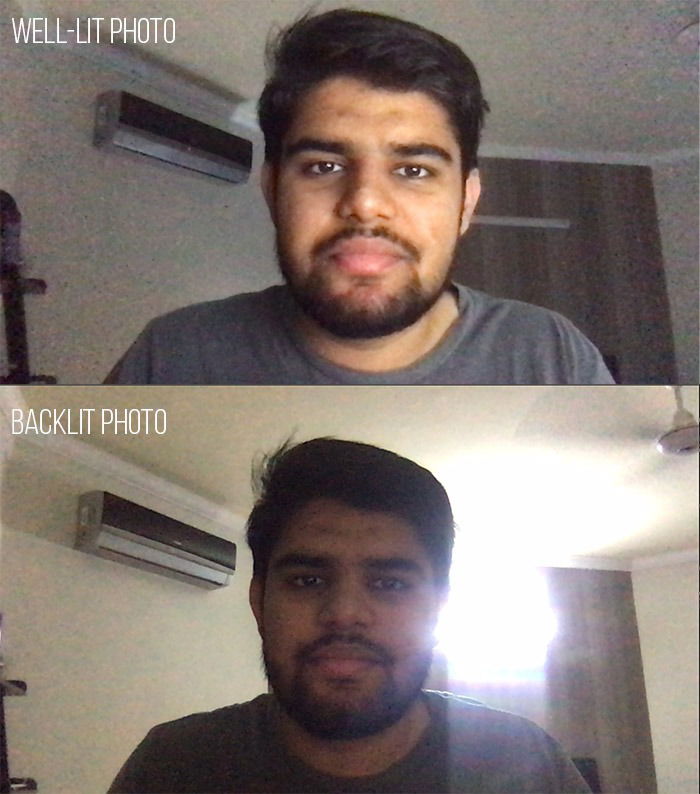 Пример правильного освещения лица у окна