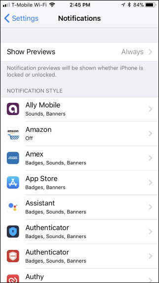 Опция отключения показа уведомлений на экране блокировки